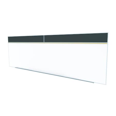 Ghent Combo Whiteboard/Bulletin, Mag Por/Rcycld, Styl A, 5 ft H x 16 ft W, Black SPC516A-ATR-BK